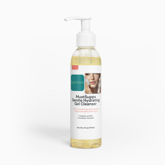 MustSupps Gentle Hydrating Gel Cleanser - Oil-Free, Moisturizing with Watermelon & Apple Extracts for All Skin Types - Must Supps