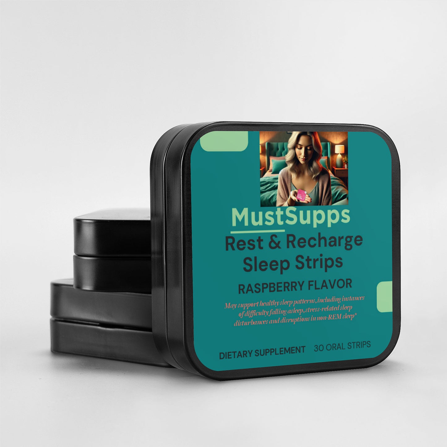 MustSupps Rest & Recharge Sleep Strips - Natural Sleep Aid for Better Rest