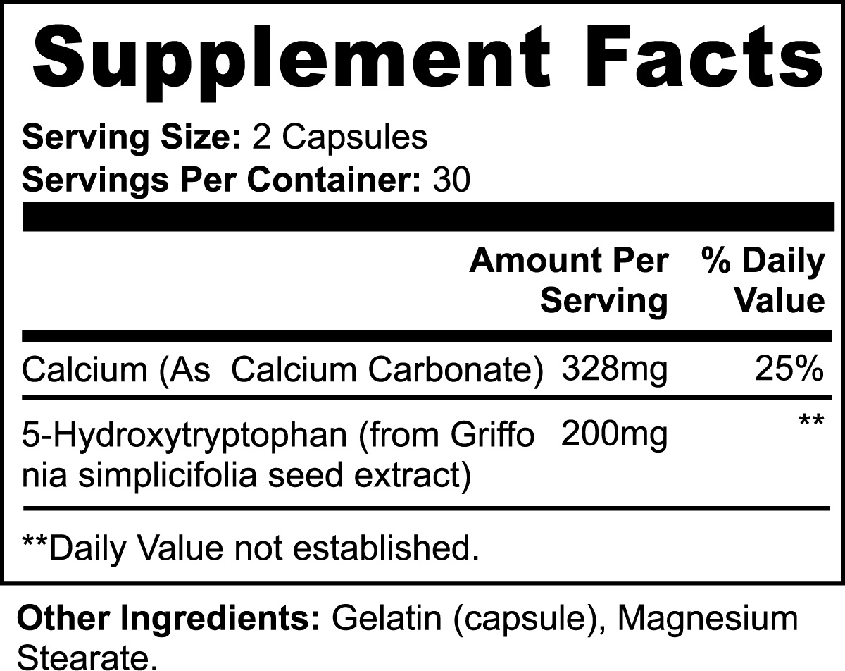 MustSupps 5-HTP Capsules – Natural Serotonin Support for Mood, Stress, and Sleep – 60 Capsules - Must Supps