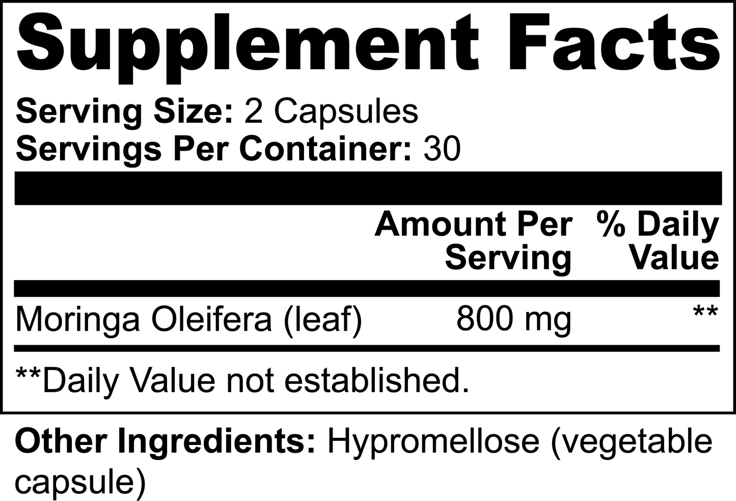 Must Supps Moringa Vitality Plus- Oleifera Pure Leaf Extract – Vegan-Friendly Capsules | 60 Caps - Must Supps