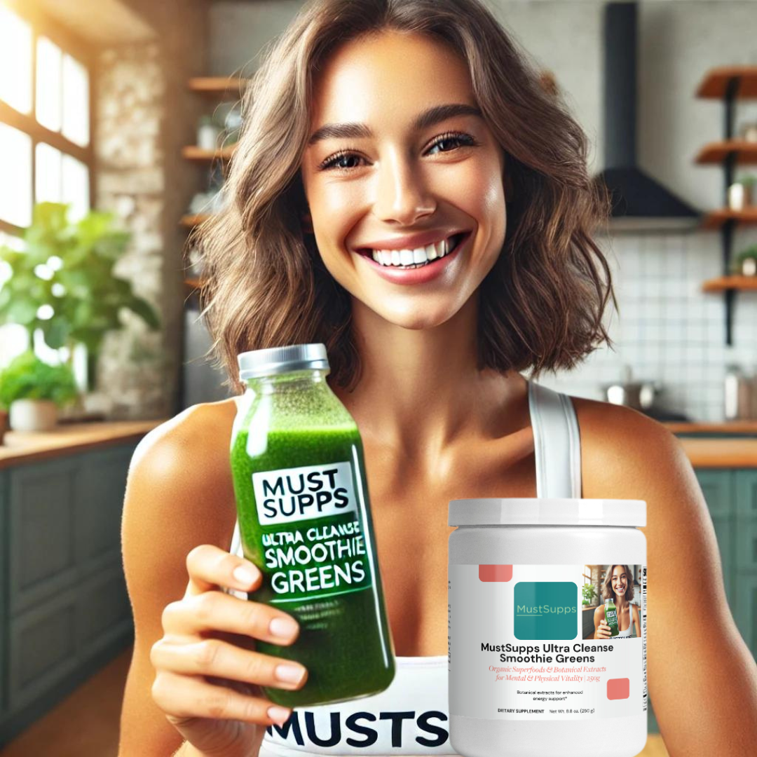 MustSupps Ultra Cleanse Smoothie Greens – Organic Superfoods & Botanical Extracts for Mental & Physical Vitality | 250g - Must Supps