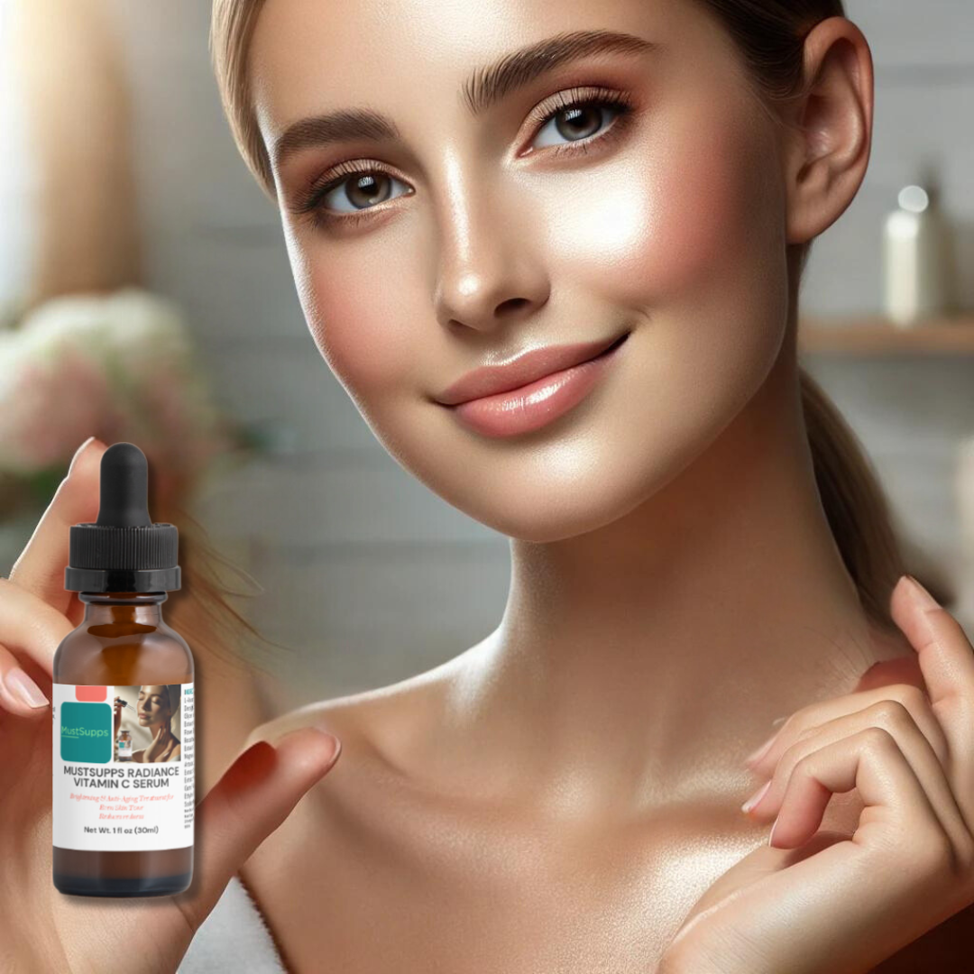 MustSupps Radiance Vitamin C Serum - Brightening & Anti-Aging Treatment for Even Skin Tone - Must Supps